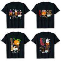 New Happy Halloween!! เสื้อยืดพิมพ์ลาย ชุดฮาโลวีน แต่งตัวสยอง แฟชั่นไทย black style พร้อมส่ง