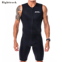 Hot Rightrack Triathlon Race Suit Bodysuits แขนกุดขี่จักรยาน Skinsuit Mtb Road Bike Jumpsuits ขี่ว่ายน้ำวิ่งเสื้อผ้า Kit