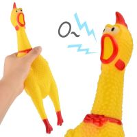 Creative Screaming Chicken Fun Toys / Decompression Tool Squeak Vent chicken Toy / Squeeze Sound Pet Cat Toy