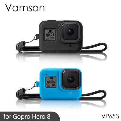 Vamso เคสสำหรับ Gopro 8สีดำ,เคสป้องกันซิลิโคนแบบนิ่มสำหรับสำหรับ Go Pro Hero 8รุ่นกล้องแอคชั่นแคมเมรา VP653