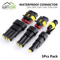 TSLEEN 5Pcs Waterproof 1/2/3/4/5/6 Pin Way Seal Quad Bike 12A IP68 Electrical Automotive Wire Connector Plug Terminals Truck Car Electrical Connectors