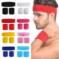 【YF】 3PCs/set Mens Sports Headband Sweatband Stretch Elastic Outdoor Sport Sweat Wristband Women Gym Running Tennis Headwrap