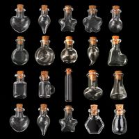 10Pcs Mini Glass Bottles Flasks With Cork Stoppers Transparent Wishing Gifts Healing Lucky Drifting Empty Tiny Jars Decoration