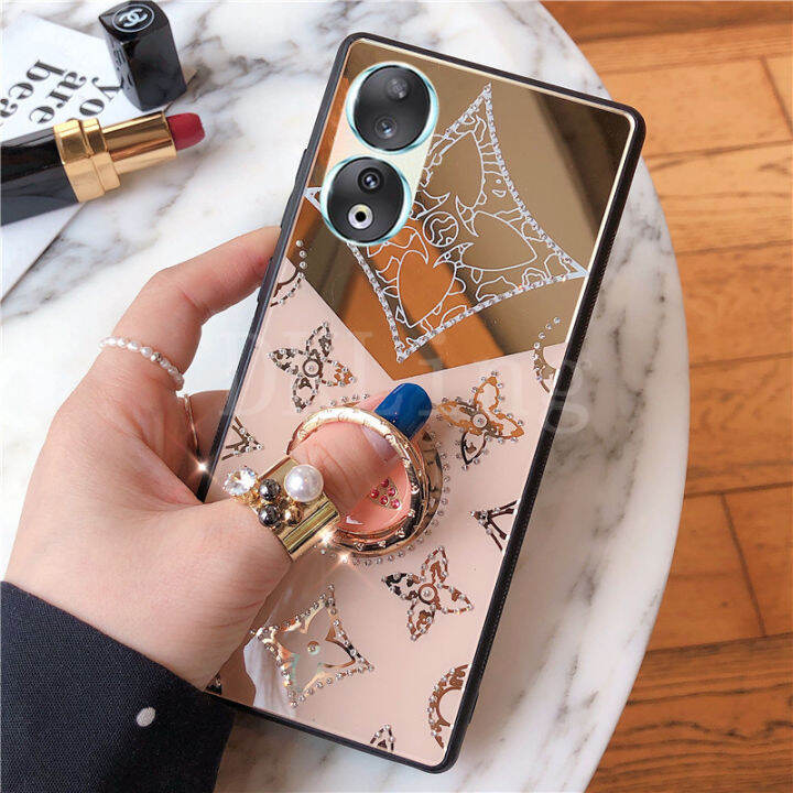 เคสโทรศัพท์ซิลิโคนแข็งแบบเจาะเพชรสุดหรูได้90lite-เคสสำหรับ-honor-แวววาวแฟชั่นสำหรับแหวนใส่นิ้ว-honor90-90-5g-honor-90-lite-honor-70-lite-2023-5g