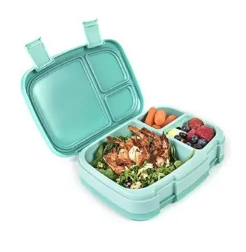 Bentgo Salad Stackable Lunch Container with Large 54oz Bowl, 4-Compartment  Tray & Built-In Fork - Green