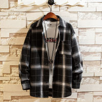 Legible Spring Autumn Plaid Shirts Men Casual Loose Long Sleeve Shirt Male Turn Down Collar Shirts for Man