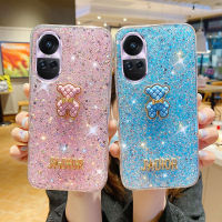 เคสโทรศัพท์ OPPO Reno10 Pro 5G Reno10 Pro+ 5G การออกแบบเลื่อมเป็นประกายพร้อมการตกแต่งหมีการ์ตูนน่ารักปลอกยางแบบนิ่มเคส oppo reno10 5g reno10pro 5g เคสโทรศัพท์กันกระแทก