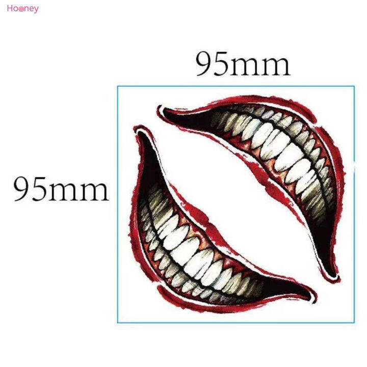 hooney-ชุดสติ๊กเกอร์รอยสักกันน้ำสักแต่งหน้าแบบฮาโลวีนอุปกรณ์แต่งหน้าแบบชั่วคราวเล่นตลกวันฮาโลวีนสำหรับฮาโลวีนปาร์ตี้ของใช้