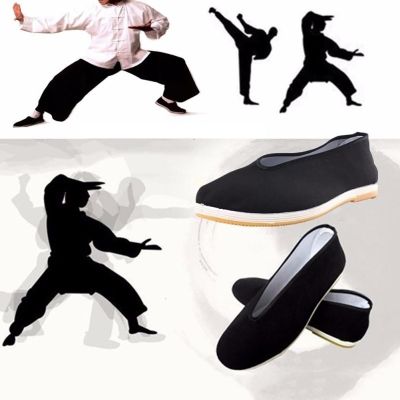Quality Black Cotton Shoes Mens Traditional Chinese Kung Fu Cotton Cloth Wing Chun Tai-chi Martial Art Old Beijing Casual Shoes
