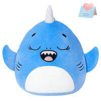 34ซม. Shark Soft ตุ๊กตาโยนหมอน Plush ของเล่นสีฟ้านุ่มน่ารัก Kawaii PP Cotton ทำความสะอาดง่ายตุ๊กตาสัตว์ของเล่นสำหรับเด็กผู้หญิง