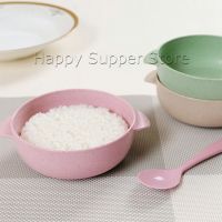 ชามข้าวสาลี ชามข้าวเด็ก ชาม+ช้อน ผลิตจาก ฟางข้าวสาลี วัสดุธรรมชาติ ปลอดภัยไม่มีสารพิษ Rice bowl set