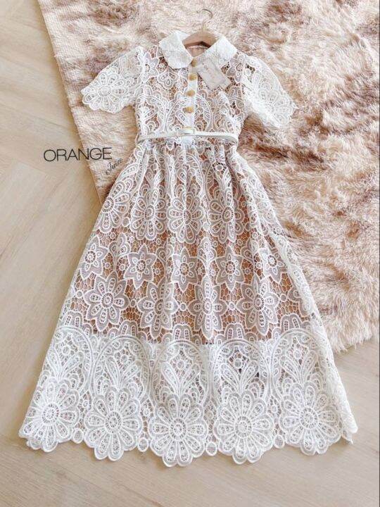 p013-001-pimnadacloset-short-sleeve-collar-button-down-lace-long-dress-with-belted