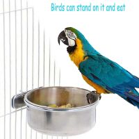 Pet Feeder for Parrot Stainless Steel Bird Feeder Box Parrot Cups Bowls Container for Food Water Feeding Supplies Accessories