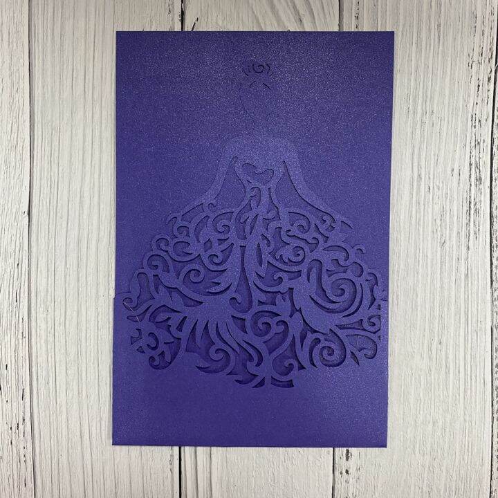 10pcs/set Shiny Paper Wedding Invitation Card Bride Pattern Laser Cut