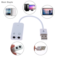 ?Best Buyle USB 2.0แจ็คเสียงการ์ด USB ภายนอก3D ชุดหูฟังเสียงไมโครโฟนหูฟังช่อง7.1อะแดปเตอร์5HV2สำหรับแล็ปท็อป