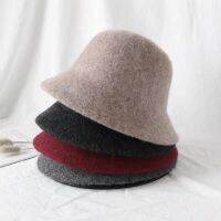 HOT★ฤดูใบไม้ร่วงฤดูหนาวผ้าขนสัตว์ Topi Bucket แฟชั่นสำหรับผู้หญิง Vintage หมวกชาวประมงอเนกประสงค์หมวกฤดูใบไม้ผลิหมวก6สีพับ Gratis Ongkir