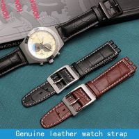 ✒❒ Genuine leather watch strap for swatch watchband 17mm 19mm Toothed interface wristwatches band men women sport leather bracelet