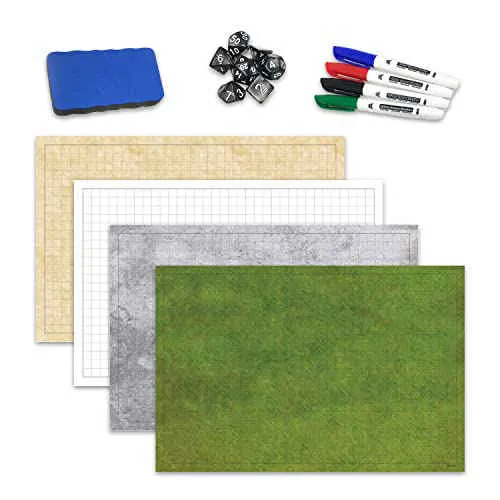 RPG Battle Game Mat│Roleplaying DryErase Grid Map For Dungeons