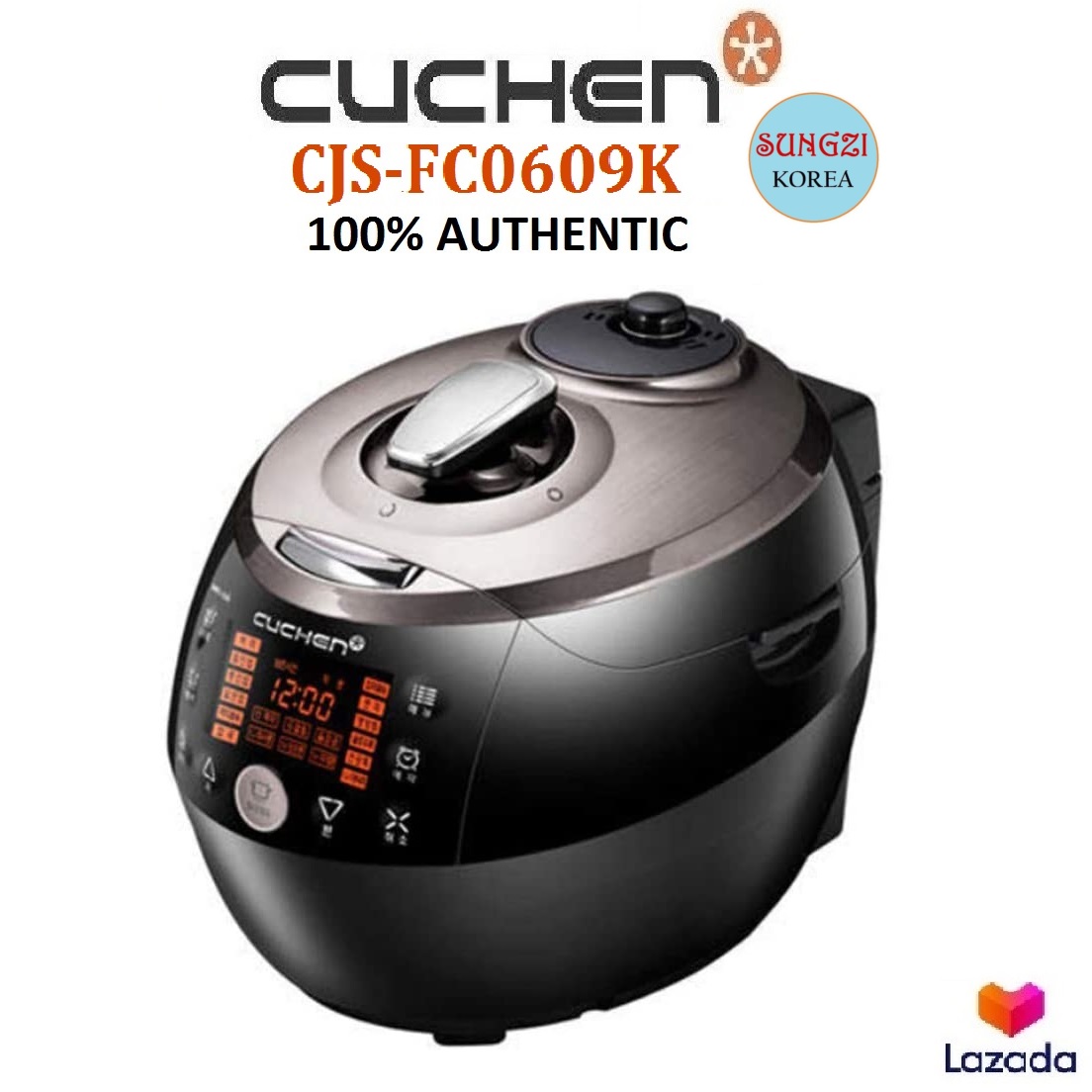 Cuchen Pressure Rice Cooker CJS-FC0611F Auto Steam Clean 6 CUPS 220V 60Hz 