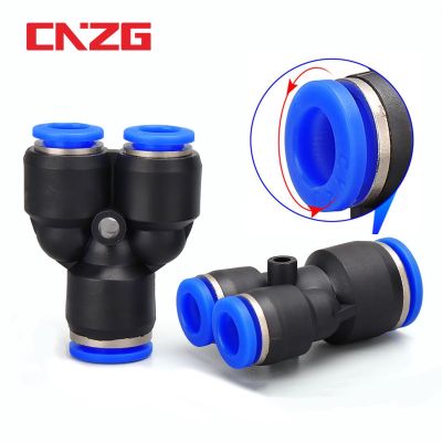 4mm 6mm 8mm 10mm 12mm 14mm 16mm Y Shape Air Pneumatic Fittings Plastic Connectors Quick Air Gas Tube Fitting 3 Way