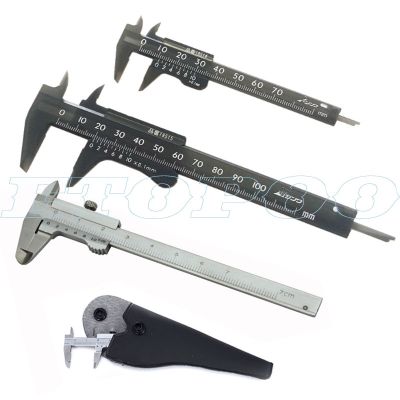 High precision plastic vernier caliper 0 70mm / 0 100mm stainless steel slide caliper thickness measuring tools for carving wood