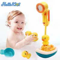 [HelloKimi Bath Toys Electric Duck Yellow Duck Bath Shower Children