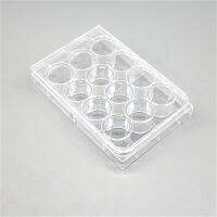 เซลล์ทิ้งวัฒนธรรมแผ่น12หลุมที่มีฝาครอบ PlasticMicroplate ช่องแบคทีเรียวัฒนธรรมแผ่นแพคเกจปลอดเชื้อ5ชิ้น