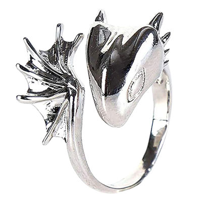 แหวนแหวนมังกรเคลือบเครื่องประดับแนวพังก์สำหรับงานเลี้ยงปรับได้ใช้ได้ทั้งชายและหญิง