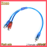 Zozo ✨Ready Stock✨ 1PC RCA MALE TO FEMALE Splitter STEREO AUDIO Y ADAPTER สายเชื่อมต่อสายไฟ