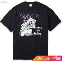 sgdfgh452 ใหม่ การส่งเสริม กะโหลก ปีศาจ กลัว คอกลม FEA Mens Misfits Die My Darling T-Shirt แฟชั่น ผ้าฝ้ายแท้ เสื้อยืด  NY8Q