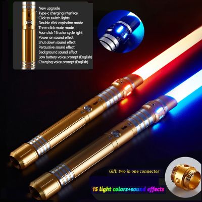 ❀ RGB Lightsaber Metal Hilt Laser Sword Heavy Dueling 7 Color Led Change Cosplay Props Foc Blaster Laser Children Sword Toys Gifts