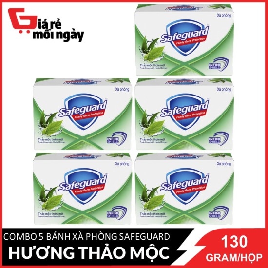 Hcmcombo 5 bánh safeguard thảo mộc xanh 130gx5 - ảnh sản phẩm 1