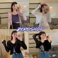 Zero shop?พร้อมส่ง? (Zero-9515) เสื้อคลุมไหมพรม ซีทรู ลูกไม้เซ็กซี่เบาๆใส่สบายเกาหลีๆ