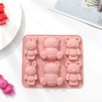 【lz】✙▩  Molde de silicone do urso de pelúcia para crianças desenhos animados bonitos animal chocolate bolo molde de cozimento ferramentas alimentares complementares 1pc