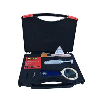 top-tool Newest Cross Hatch Adhesion Tester Cross-Cut Adhesion Tester Kits  with 1mm/2mm/3mm Blades, Magnifier, Handle, Brush and 3m Tape