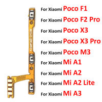 Original สำหรับ Xiaomi Mi Pocophone Poco F1 F2 X3 M3 Pro A1 A2 A3 Lite ปุ่มปรับระดับเสียงคีย์ FLEX CABLE-hdfssaa