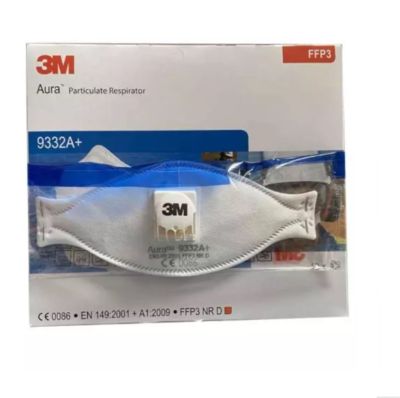 3M 9332A+ FFP3 99% (x10ชิ้น) หน้ากากป้องกันฝุ่นแบบพับได้ พร้อมวาล์วระบายอากาศ  3M 9332