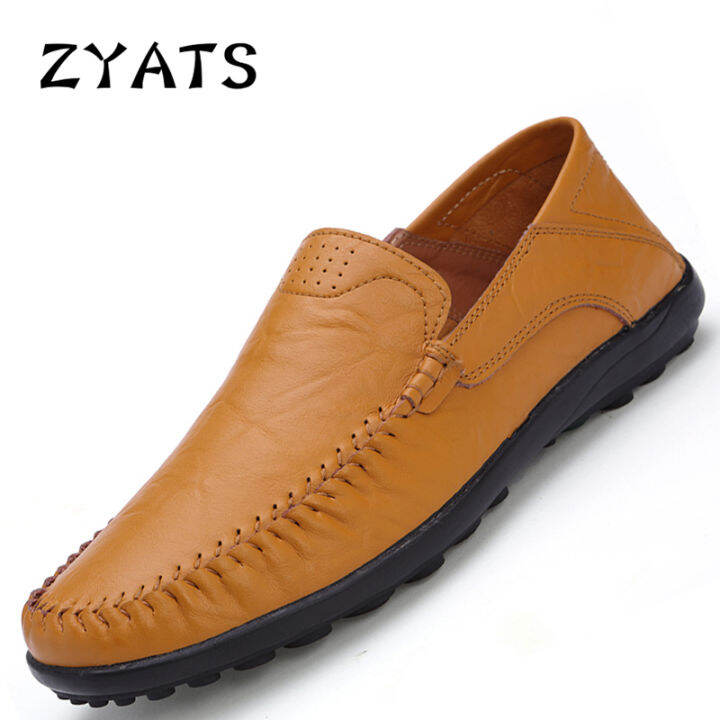 zyats-รองเท้าหนังแบบสบายๆแฟชั่นหนังสำหรับผู้ชาย-รองเท้าหนังนิ่มทำมือ