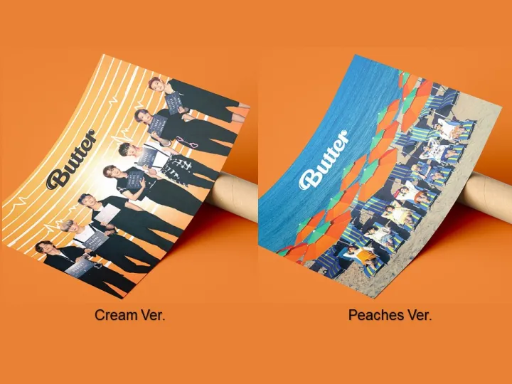BTS Butter Album Poster / Cream and Peaches Version / Rolled with