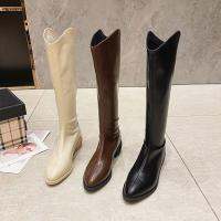 COD dsdgfhgfsdsss ??Ready Stock kasut perempuan Black Western Cowboy medium boots childrens thin pointed beige brown Knight boots黑色西部牛仔中长筒靴子女2021年春秋季薄款尖头米白棕色骑士靴