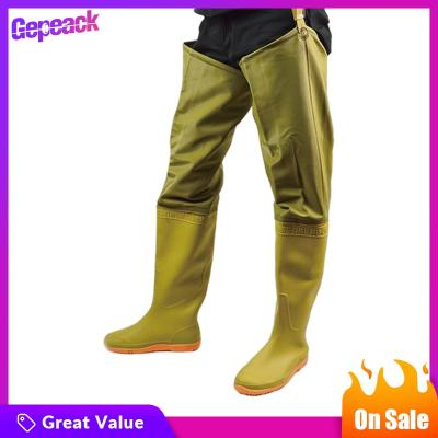 Gepeack กางเกงลุยน้ำสำหรับตกปลา,สำหรับผู้ชายและผู้หญิงกางเกงลุยน้ำถึงต้นขาบูทยาวถึงระดับสะโพก