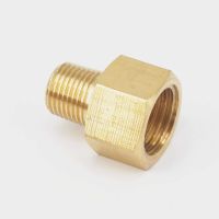 1/8 NPT Male x 1/4 BSPP Female Hex Brass Pipe Connector Adapter Pressure Gauge Air Gas Fuel Water