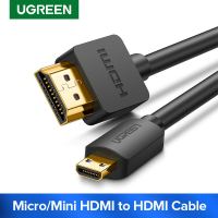 UGREEN M Icro HDMI เพื่อสาย HDMI 4พัน60เฮิร์ตอะแดปเตอร์อีเธอร์เน็ตเสียงกลับมาสำหรับ GoPro ราสเบอร์รี่ Pi4 M Icro HDMI เคเบิ้ล4พันชายกับชาย