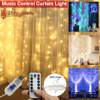 3M LED Fairy Lights Garland Remote Control USB Curtain String Lights Sound Music Activated Garland for Window Christmas Decor