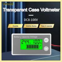 VERMILL DC8-100V ตัวแสดงความจุแบตเตอรี่ ลิเธียม LiFePO4เซลล์ตะกั่วกรด จอ LCD แสดงผล เครื่องวัดแรงดันไฟฟ้า ของใหม่ ความแม่นยำสูงและแม่นยำ มิเตอร์ไฟฟ้ามิเตอร์