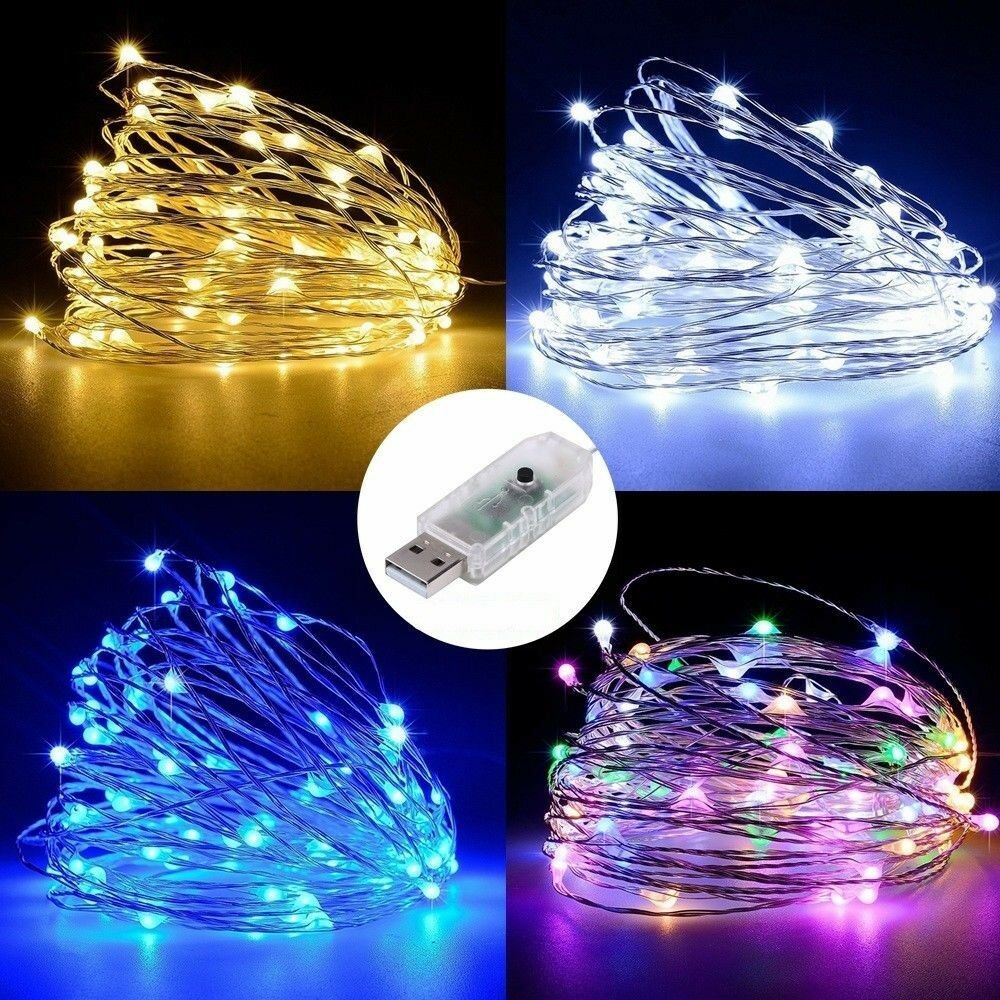 12V LED String Fairy Light Lamp Copper Wire Christmas Tree Holiday Waterproof 