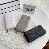 Fashion Womens Clutch Wallets PU Money Clip Long Zipper Purse Solid Color Card Holder Large Capacity Coin Purse