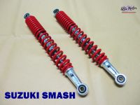 SUZUKI SMASH REAR SHOCK "RED" SPRING SET (370 mm.) #โช๊คหลัง โช๊คอัพ สปริงสีแดง กระบอกชุบ สินค้าคุณภาพดี