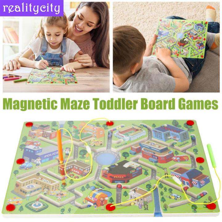 City Maze Plywood Color City Building Maze Puzzle Toys
