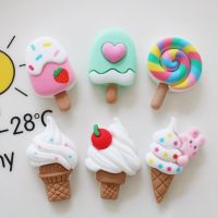 10Pcs เรซิ่น Mini Lollipop,ไอศกรีม Flatback Cabochon สมุดภาพหัตถกรรม DIY อุปกรณ์เสริม Decor Figurine